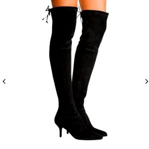 Stuart weitzman TIEMODEL Black Suede Over The Knee